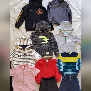Lot X 10 Boys Hoodie Shirt Shorts Sweater Clothes Bundle Size 4-5 H&M Nike